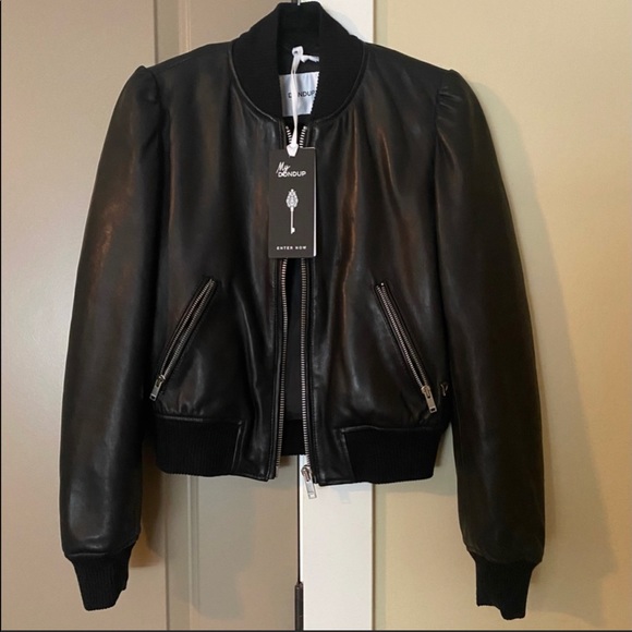 Dondup Jackets & Blazers - Dondup Black Leather Bomber Jacket IT 40 or US 4